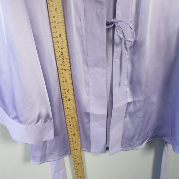 Savage X Fenty Kimono Robe Women XS S Purple Satin Lingerie Luxury Bridal 218 - Picture 11 of 12